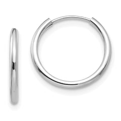 Sophia Jewelers 14K White Gold Children's Polished Hoop Earring Set