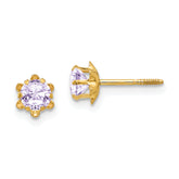 14k Madi K 4mm CZ Birthstone (Jun) Screwback Earrings