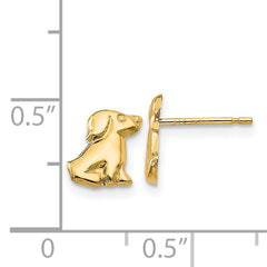 14K Gold Women's Dog Post Earrings with Polished Finish and Nickel Free