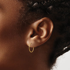 14K Gold Polished Hoop Earrings for Women Nickel Free & Elegant