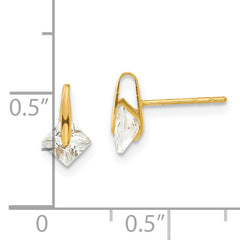 14K Gold Children's Polished CZ Earrings with Gift Box