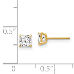 14K Gold Women's CZ Stud Earrings with Polished Finish