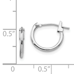 Sophia Jewelers 14K White Gold Polished Hoop Earrings with Rhodium Finish