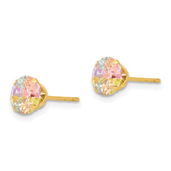 Sophia Jewelers 14K Gold Multi-Color CZ Stud Earrings Polished Nickel-Free