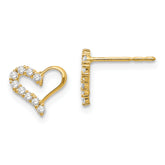 14k Madi K CZ Heart Post Earrings