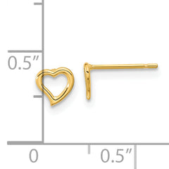 14K Gold Double Heart Earrings with Polished Finish for Women