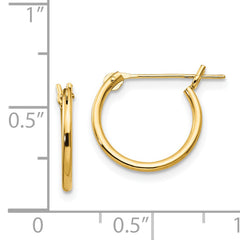 14K Gold Polished Half Hoop Earrings with Elegant Wire Clutch