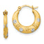 14K Madi K w/Rhodium Hoop Earrings