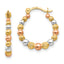 14K w/Rose and White Rhodium Madi K Beaded Hoop Earrings