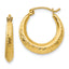 Nickel-Free Hoop Earrings in 14K Yellow Gold, 19mm Textured - Sophia Jewelers