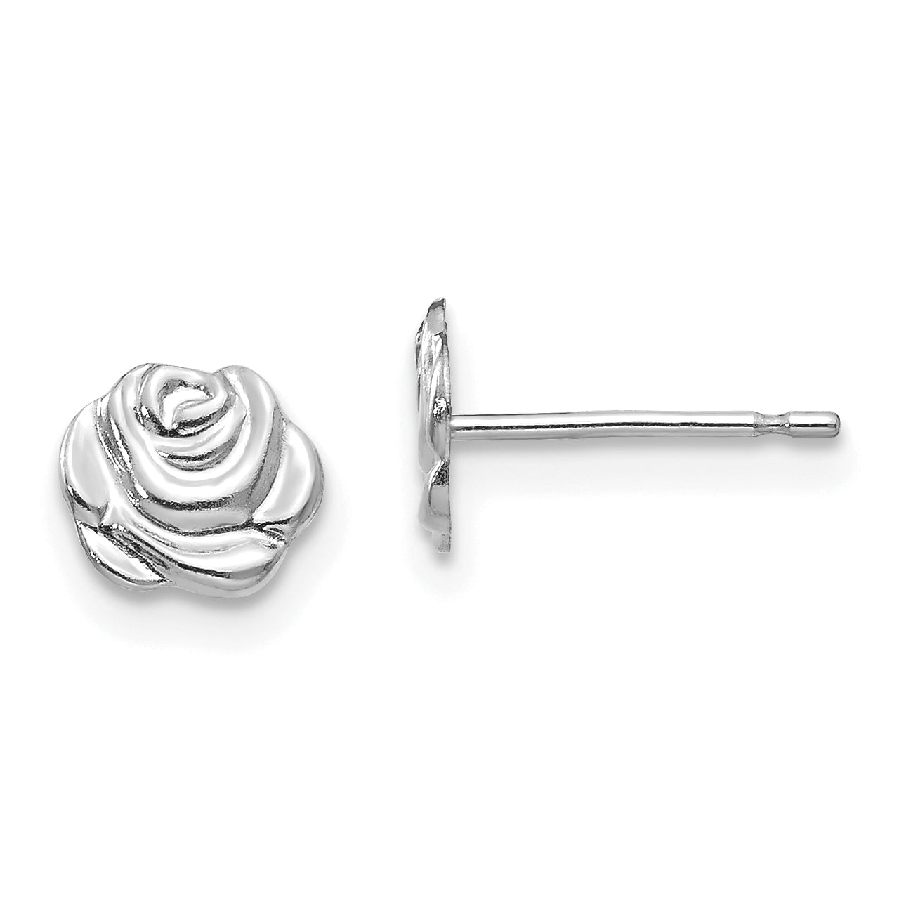 14k White Gold Madi K Polished Rose Post Earrings