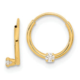 14k Madi K Polished 2mm CZ on Small Endless Hoops