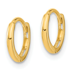 14K Gold Polished Hinged Hoop Earrings for Women Nickel Free