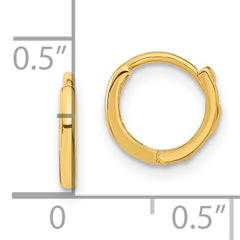 14K Gold Polished Hinged Hoop Earrings for Women Nickel Free