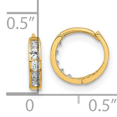14K Gold CZ Huggie Hoop Earrings for Children by Sophia Jewelers