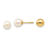 14k Madi K Reversible FW Cultured Pearl & Bead Earrings