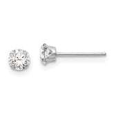 14k White Gold Madi K 4mm CZ Post Earrings