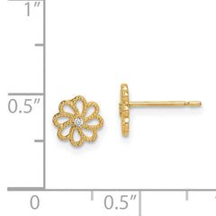 14k Madi K CZ Flower Post Earrings