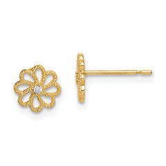 14k Madi K CZ Flower Post Earrings