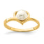 14K Madi K 4-5mm White Button Freshwater Cultured Pearl Heart Ring