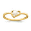 14K Madi K 3-4mm White Button Freshwater Cultured Pearl Heart Ring