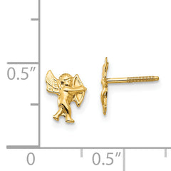 14K Gold Cupid Button Earrings with Polished Finish for Women