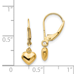 Sophia Jewelers 14K Gold Polished Heart Drop Earrings for Women