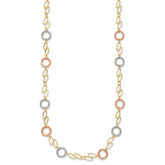 14k Tri-color Circles Necklace