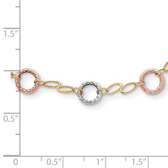 14k Tri-color Circles Necklace