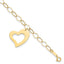 Dangle Heart Bracelet in 14K Yellow Gold, 19mm, 7.2 Inch - Sophia Jewelers