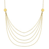 Sophia Jewelers 14K Gold Five Strand Polished Necklace Elegant Chain Style - 17