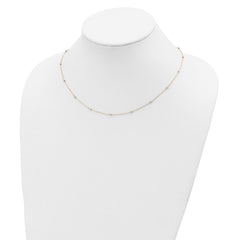14K Two-tone Ropa Mirror Bead W/2in Ext Necklace
