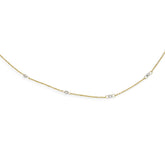 14K Two-Tone Gold Beaded Necklace with Mirror Finish and Extender - 18