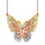 14k Yellow & Rose Gold w/ Rhodium Butterfly Necklace