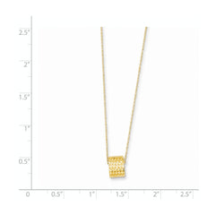 14K Rope Chain w/ Barrel Bead w/ 2in Extension Necklace