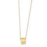 Sophia Jewelers 14K Gold Rope Necklace with Barrel Bead and Extender - 17