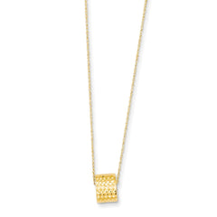 Sophia Jewelers 14K Gold Rope Necklace with Barrel Bead and Extender - 17