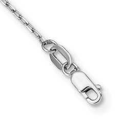 14K White Gold Diamond-Cut Beaded Rosary Necklace Unisex 24-Inch