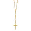 14k Diamond-cut 3mm Beaded Semi-solid Rosary Necklace
