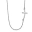 14k White Gold Small Sideways Curved Cross Necklace