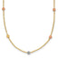 14k Tri-color Polished & D/C Beaded Necklace