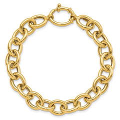 14k Polished Fancy Oval Link Bracelet