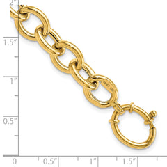 14k Polished Fancy Oval Link Bracelet