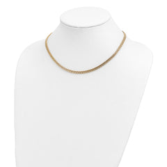14K Yellow Gold Polished Fancy Link Necklace Unisex 17 Inch
