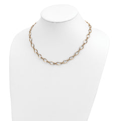 14K Gold Fancy Link Necklace with Polished Twisted Design