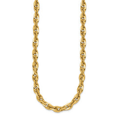 14K Gold Polished Fancy Link Necklace with Lobster Clasp