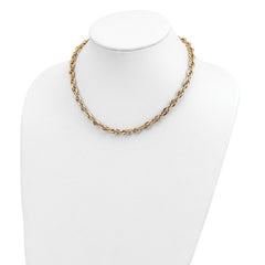 14K Gold Polished Fancy Link Necklace with Lobster Clasp