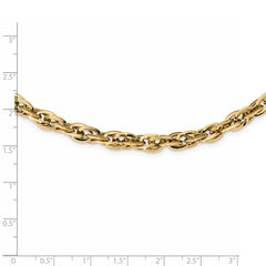 14K Gold Polished Fancy Link Necklace with Lobster Clasp