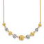 14k Two-tone Diamond-cut Polished Graduated Barrels Necklace