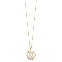 Sophia Jewelers 14K Tri-Color Gold Spiral Pendant Necklace with Polished Finish